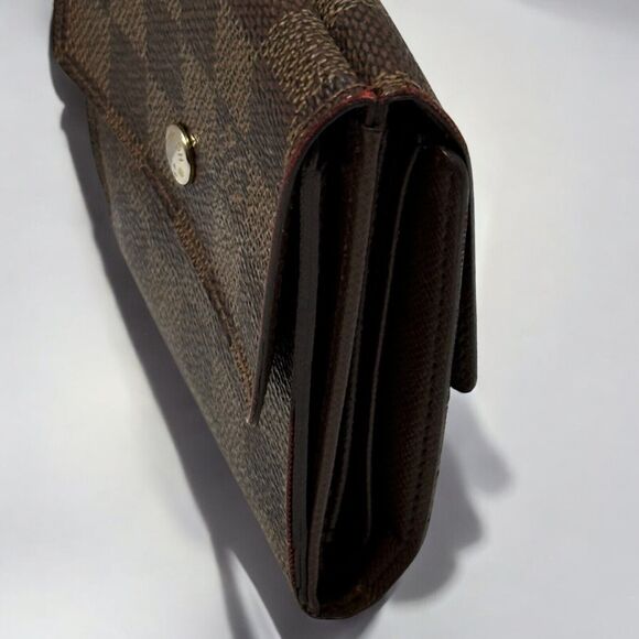 Authentic LOUIS VUITTON Elise Wallet Trifold Portefeuille Damier Ebene Canvas - Picture 5 of 15